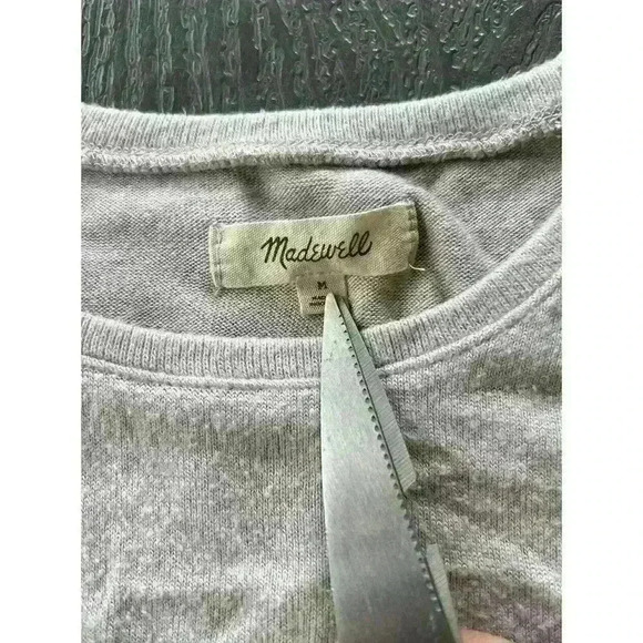 Madewell Short Sleeve Sweater Sz Medium Viscose Blend Stretch Beige *Pilling* - Picture 5 of 7